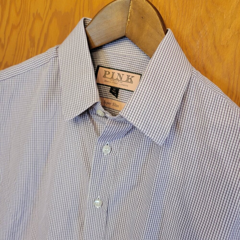 Thomas Pink Jermyn Street London Super Slim Dress Shirt 15/38 — French Cuffs‎